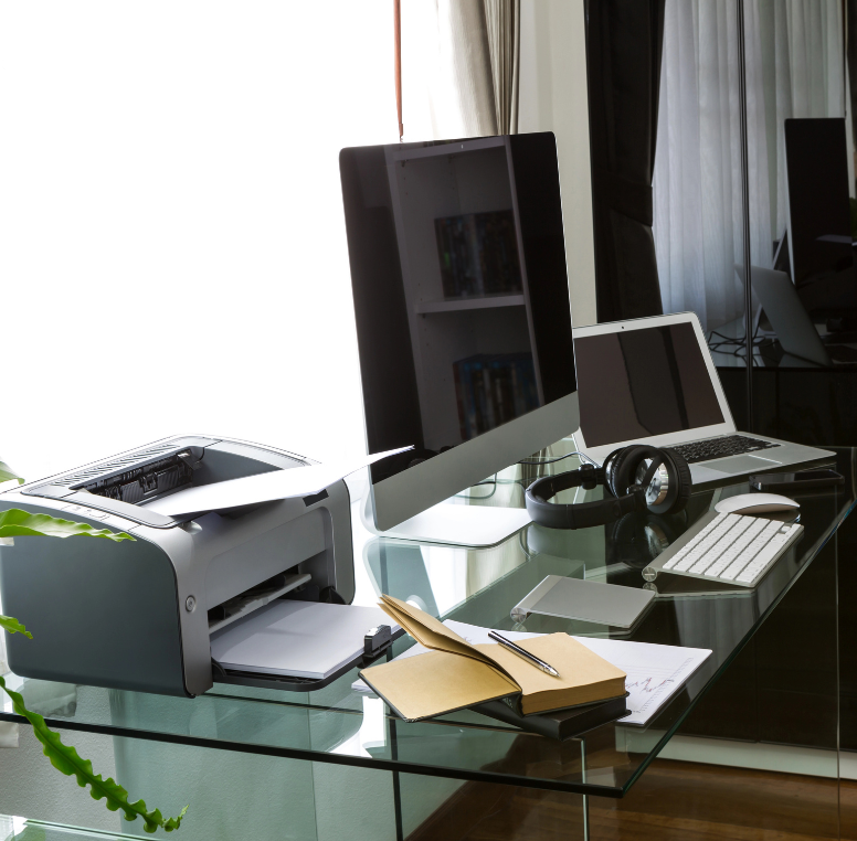 Minimal contemporary corporate office workspace