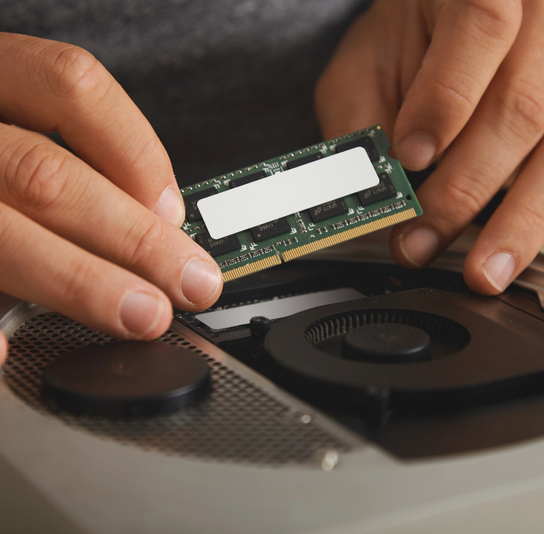 Precision computer volatile memory module hardware installation layout